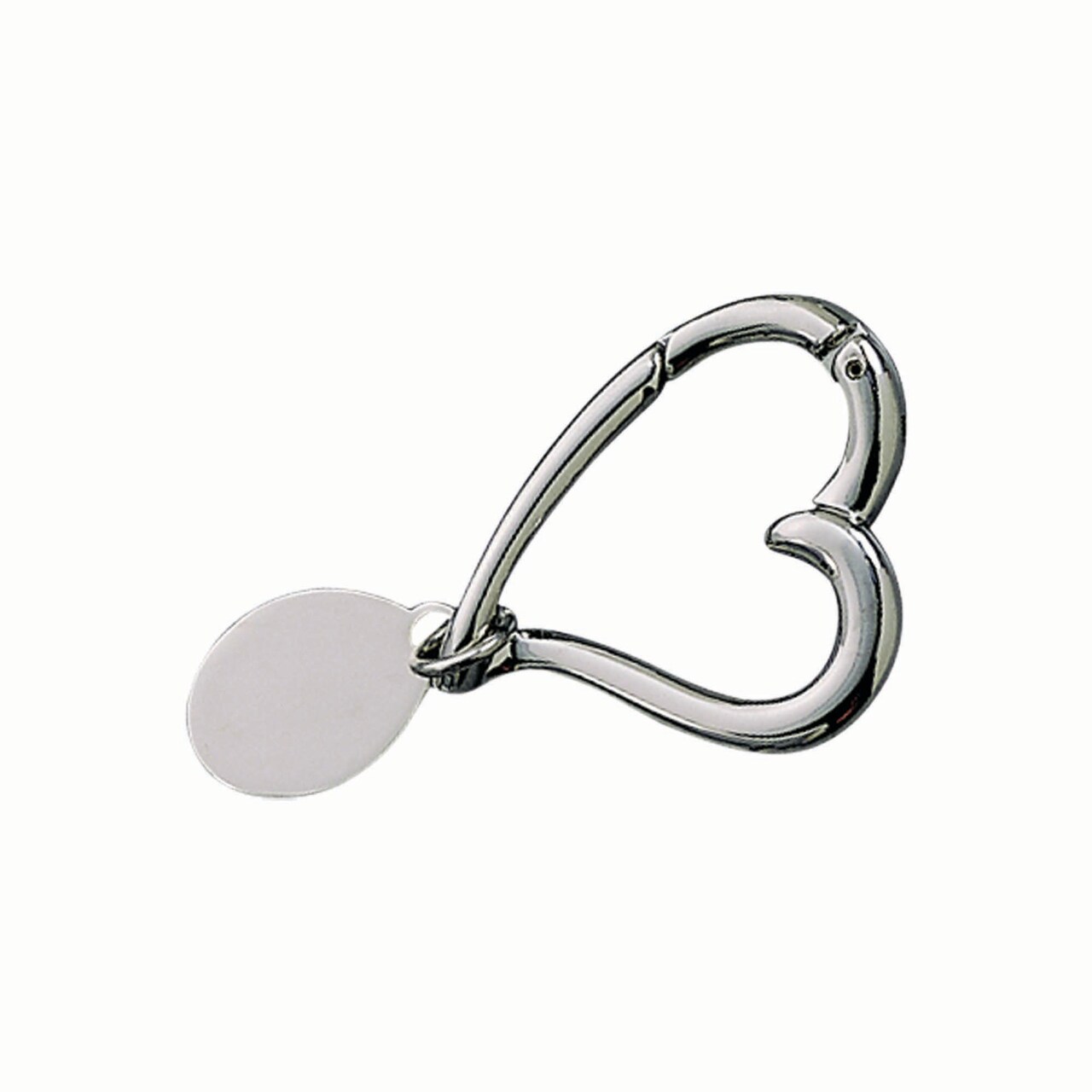 Contemporary Home Living 1.5" x 1.75" Silver Outlined Open Heart Key Chain with Oval Engraving Tag